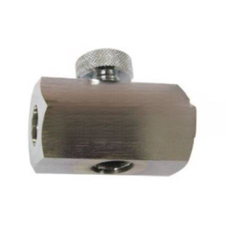 3-way block 1/4" female BSP with bleed