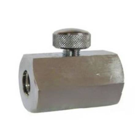 2-way block 1/4" female BSP with bleed