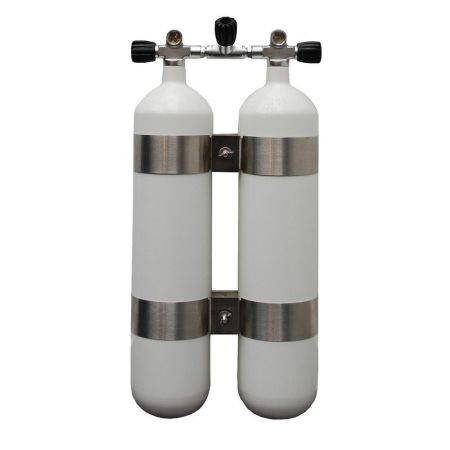 Twin diving cylinders 2x7L 200bar light FABER
