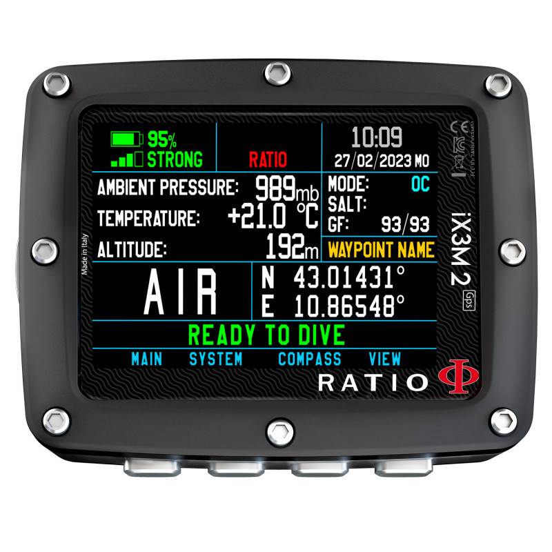 Ordinateur de plongée Ratio IX3M2 TECH+ GPS