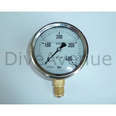 Vertical pressure gauge 0-400bars stainless steel Ø130mm