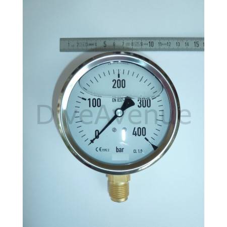 Vertical pressure gauge 0-400bars stainless steel Ø130mm