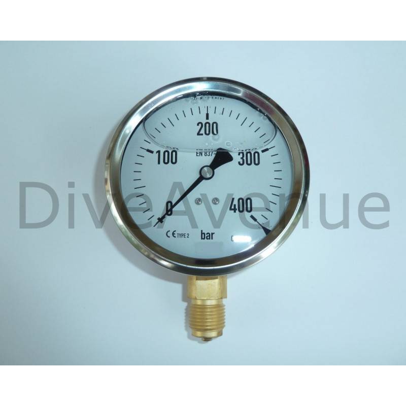 Vertical pressure gauge 0-400bars stainless steel Ø100mm