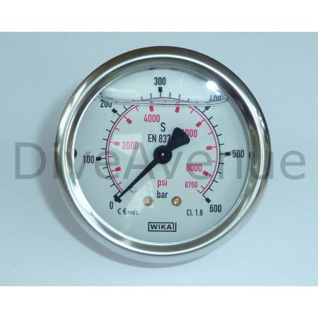 Manomètre tableau 0-600bars INOX diamètre 63mm  G1/4