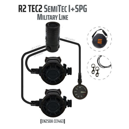 REGULATOR R2 TEC2 REV. SEMITEC I SET WITH SPG - EN250A - MILITARY LINE