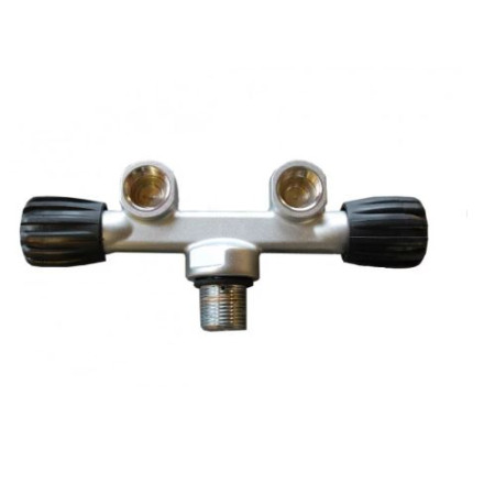 Diving tank pack 15L 232bar galvanized with double valve and boot