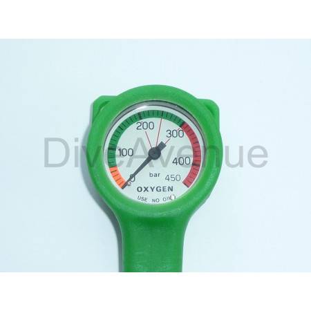 Oxygen pressure gage 52mm slim 450 BAR - 80cm hose