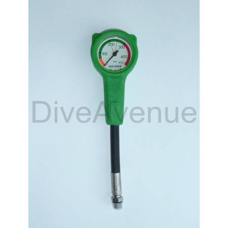 Oxygen Manometer 52mm slim 450 BAR - 15cm hose