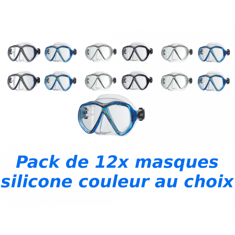 Masque de plongée en silicone - pack de 12x pièces