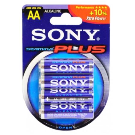 Pack de 4x piles alkalines AA LR06 SONY