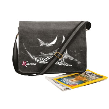 Sac Courrier Vintage Kanumera en Toile Les Raies Tatoos