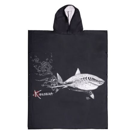Poncho Microfibre Kanumera Grand Modèle Le Requin blanc et le Plongeur