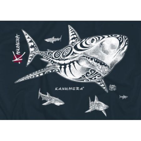 Kanumera T-Shirt Men's Organic with Shark Tattoos