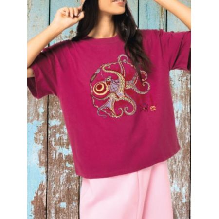 Kanumera T-Shirt Women's Organic Loose-Fit Octopus