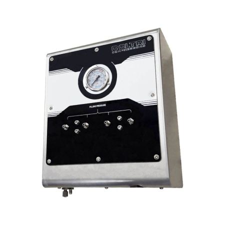 Rampe de gonflage inox à 4 sorties avec flexibles et robinets