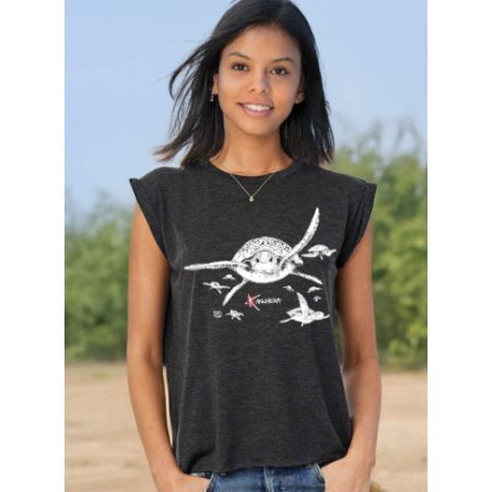 T-shirt Fluide à manches roulottées Les Tortues