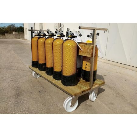 Chariot de transport pour 8 bouteilles de plongée