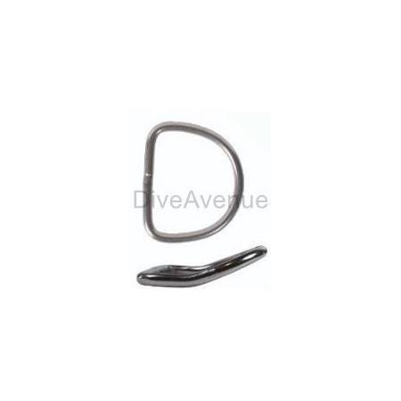 Stainless steel scuba D-ring bended 5cm x 5cm