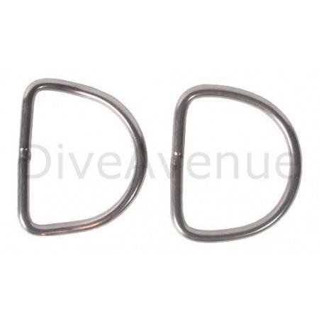 Stainless steel scuba D-ring bended 5cm x 5cm