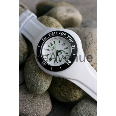 Bracelet silicone BLANC pour montre A.D.N.A