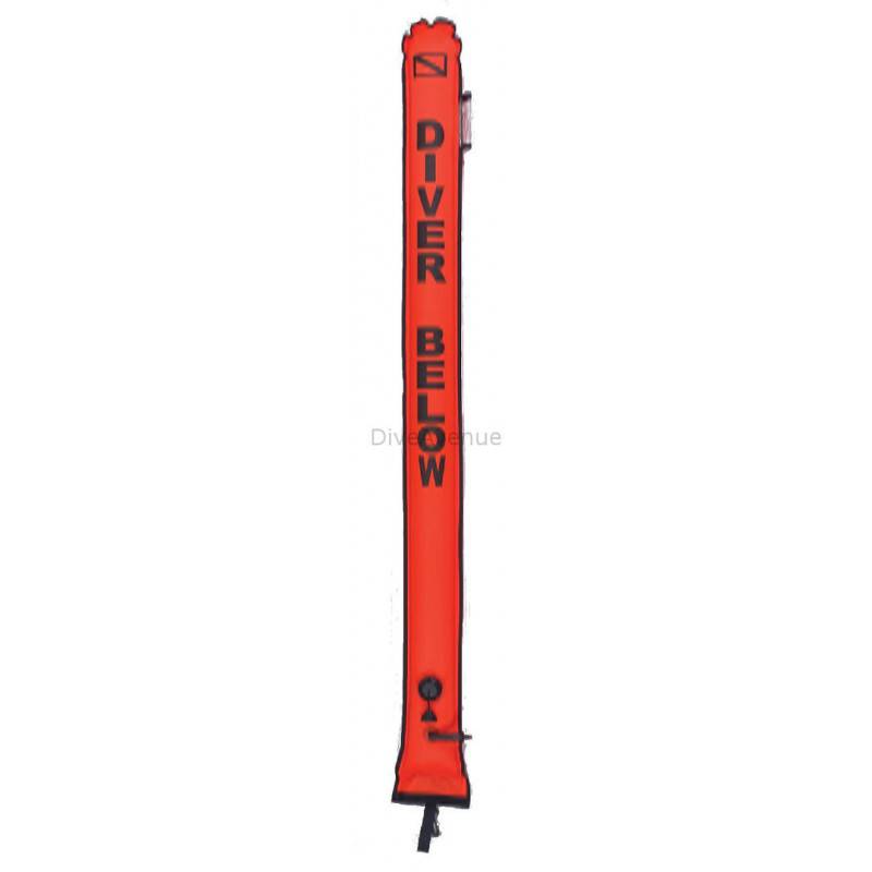 Diving surface marker 1.82m with inflator and valve