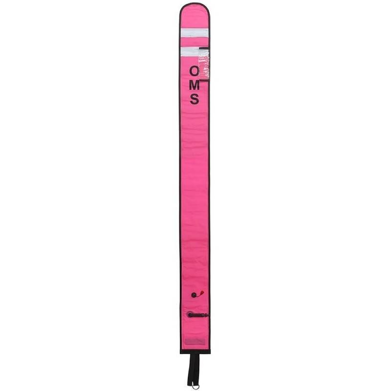 Surface marker open OMS pink 1m long with valve