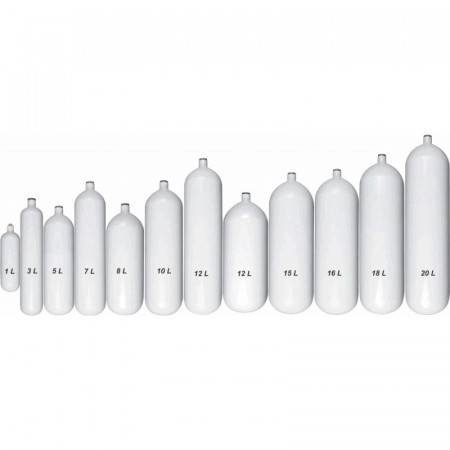 Bouteille de plongée 5L 200bar acier nue FABER