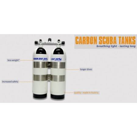 12 liter CARBONDIVE tank 300bar mono valve + boot