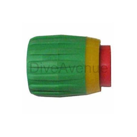 Vindicator handwheel for scuba valve with ON/OFF indicator.