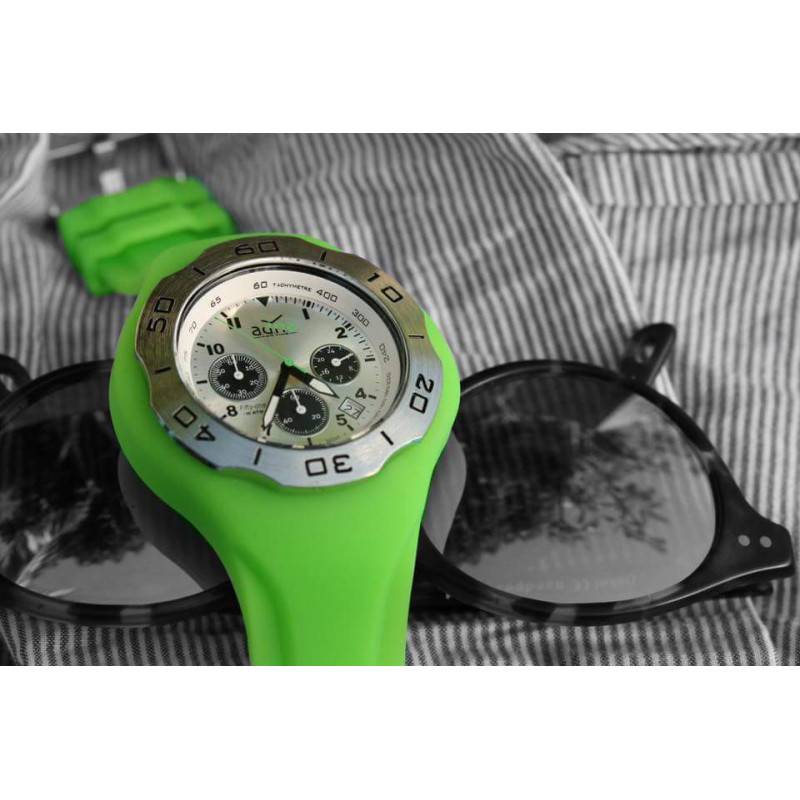 GREEN silicon band A.D.N.A watch