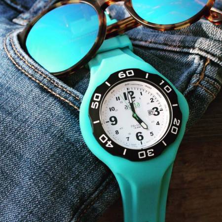 Bracelet silicone TURQUOISE pour montre A.D.N.A