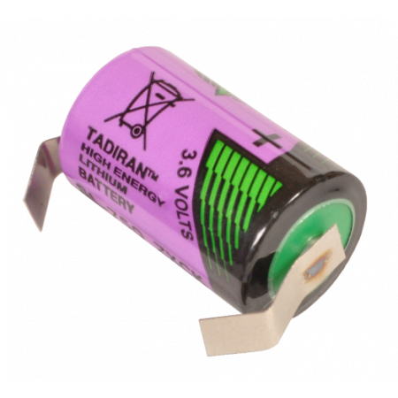 Lithium cell 1/2AA format 3.6V weldable