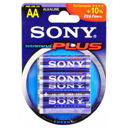 Pack of 4x alkaline cells AA LR06 SONY