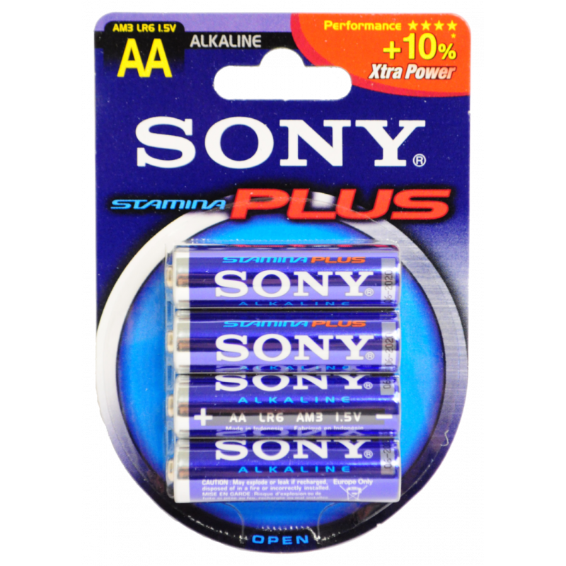 Pack of 4x alkaline cells AA LR06 SONY