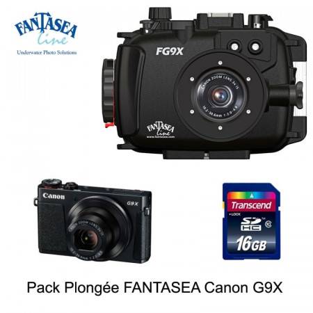 Pack Fantasea housing + Canon G9X +SD card