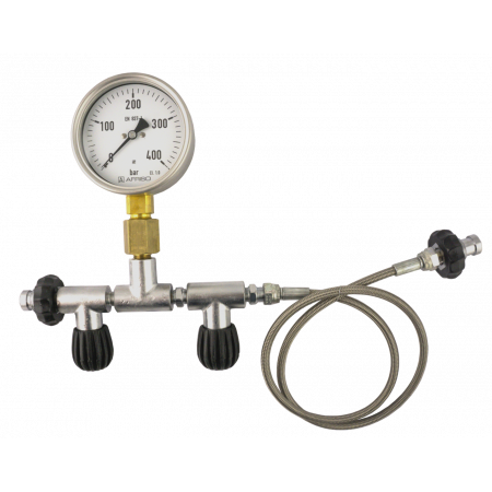 400bar DIN oxygen transfer equalizer w gauge