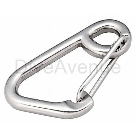 Stainless steel carabiner snap hook with eylet 50mm- DIVEAVENUE