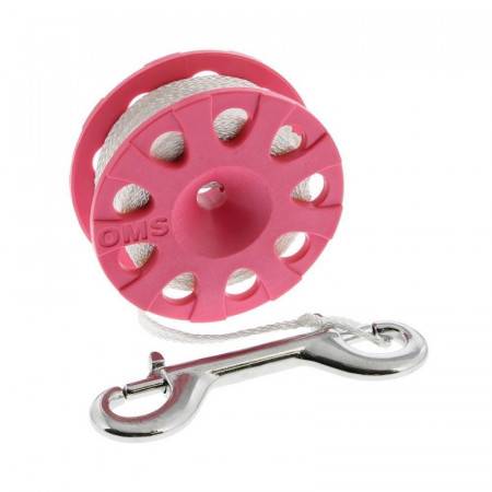 Pink spool 23m (75ft) with SS snap hook