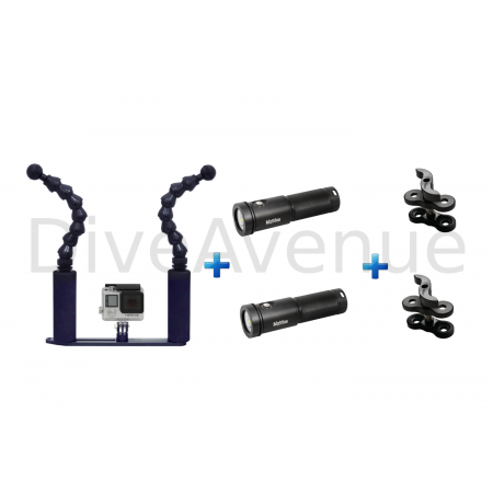 GoPro flex tray+ 2x AL2600XWP Bigblue + 2x clips
