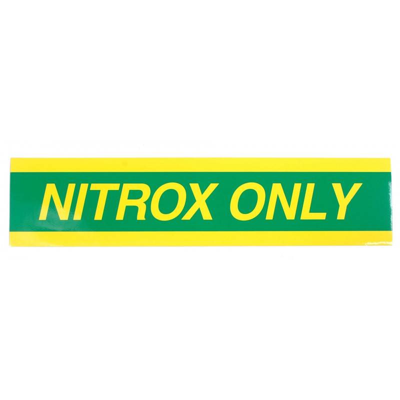 Autocollant NITROX ONLY pour bouteille - 59cm x 15cm