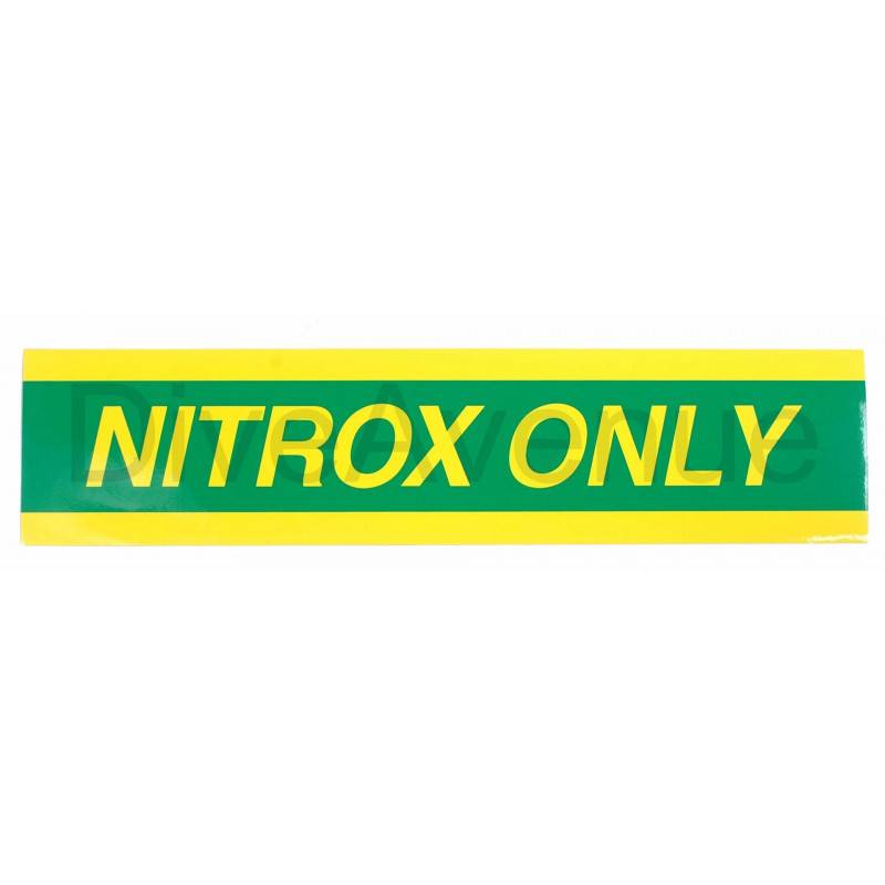 Autocollant NITROX ONLY pour bouteille plongée - 38cm x 9cm