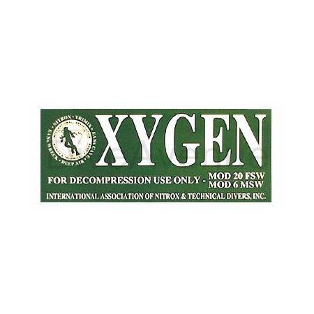 OXYGEN sticker for deco diving tank