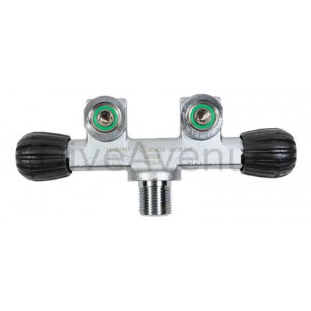 Double valve H AIR DIN 232 bars M25x2