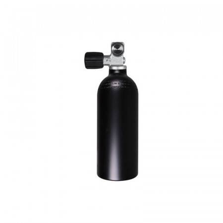 Aluminum tank 1.5L 200bar with valve. Black