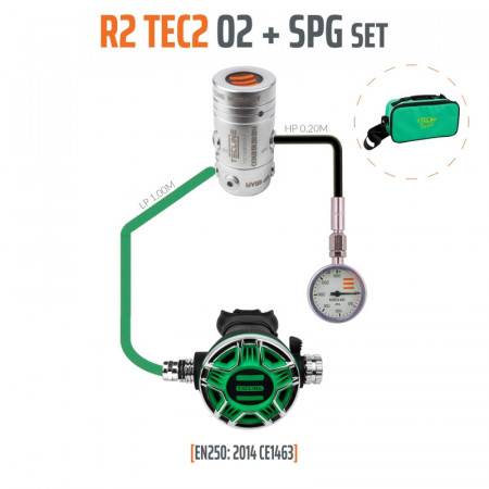 Diving regulator oxygen pack R2-TEC2 O2 M26 + Gauge - TECLINE