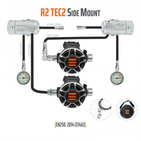 TECLINE R2 / TEC2 Pack détendeur « SIDEMOUNT» - TECLINE