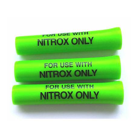 Scuba hose protector with NITROX ONLY mark