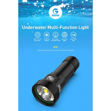 Underwater explo/video dive light DIVEPRO M35 3500Lm - 7°/90°