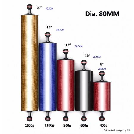 Bras flottant carbone Ø60mm L20cm à 50cm DIVEPRO