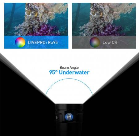 Underwater video dive light DIVEPRO DIVEPRO MASTER 8000Lm 95°
